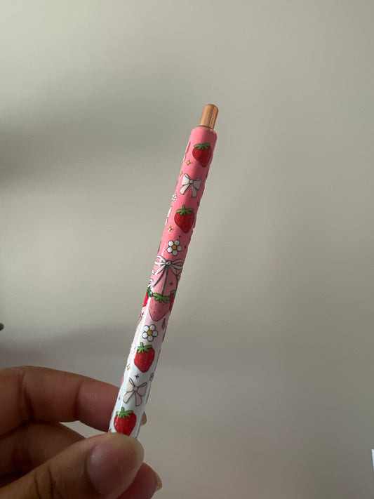 Strawberry Refillable Glitter Pen