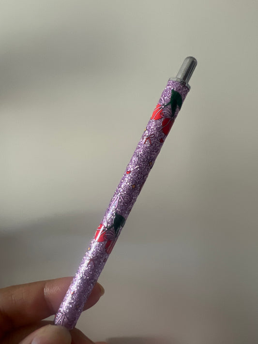 Cherry Refillable Glitter Pen