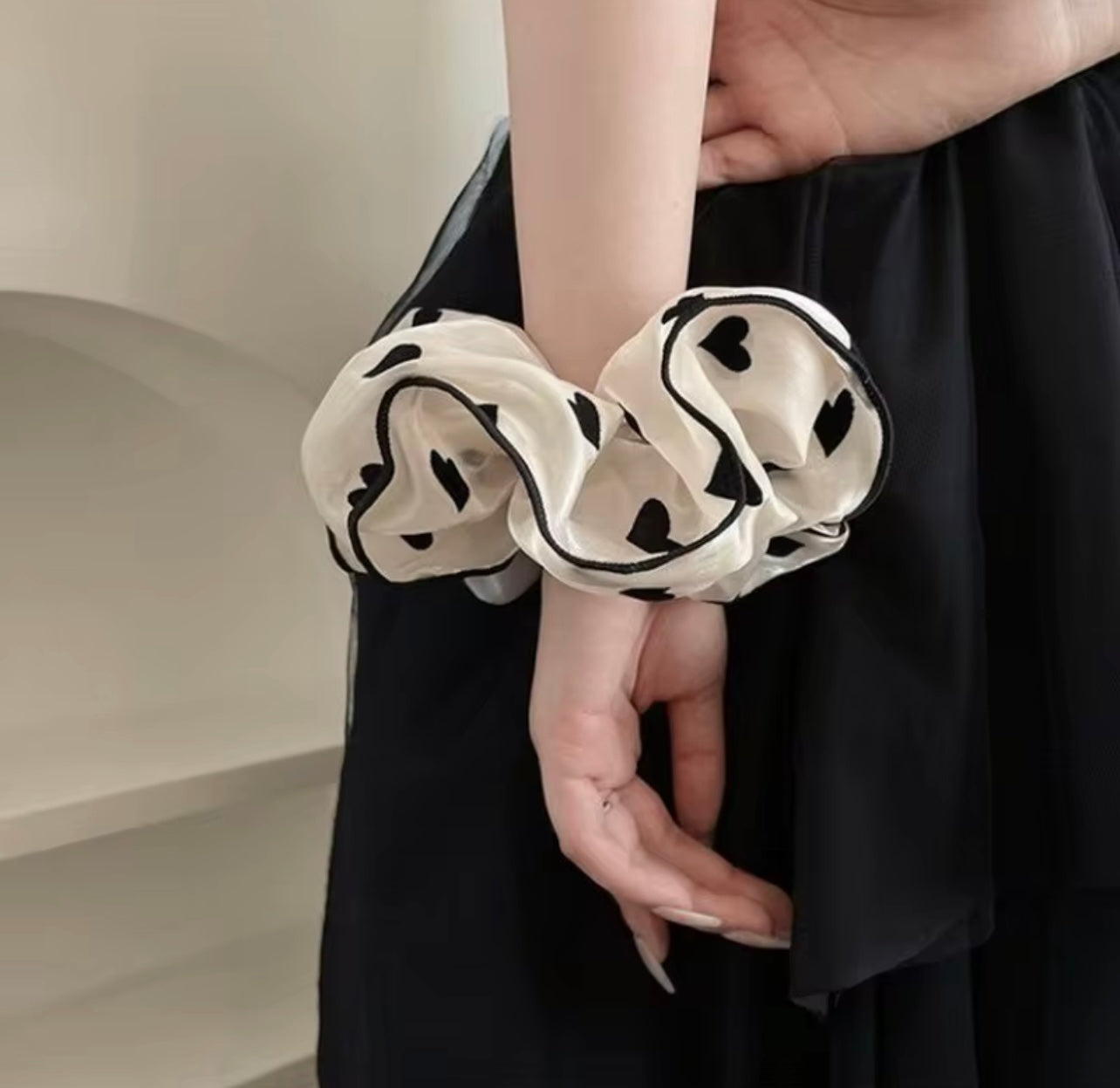 Heart Patterned Scrunchie