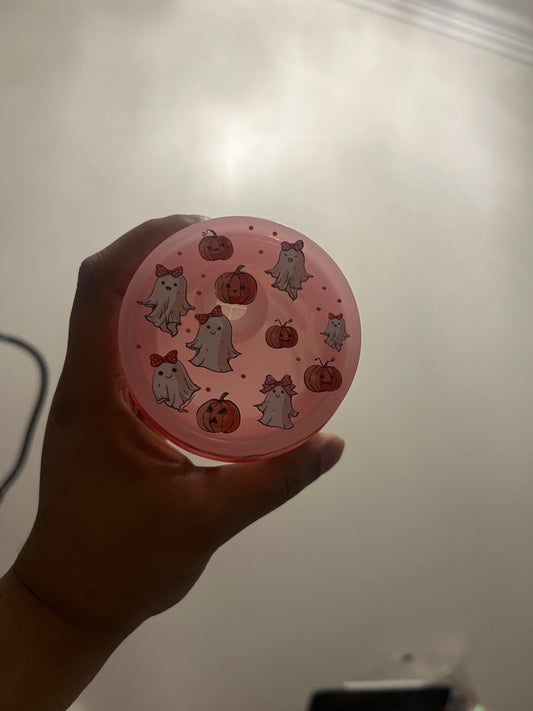 Pumpkin + Ghost Glass Tumbler