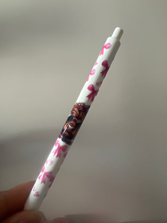 Cows + Bows Refillable Glitter Pen
