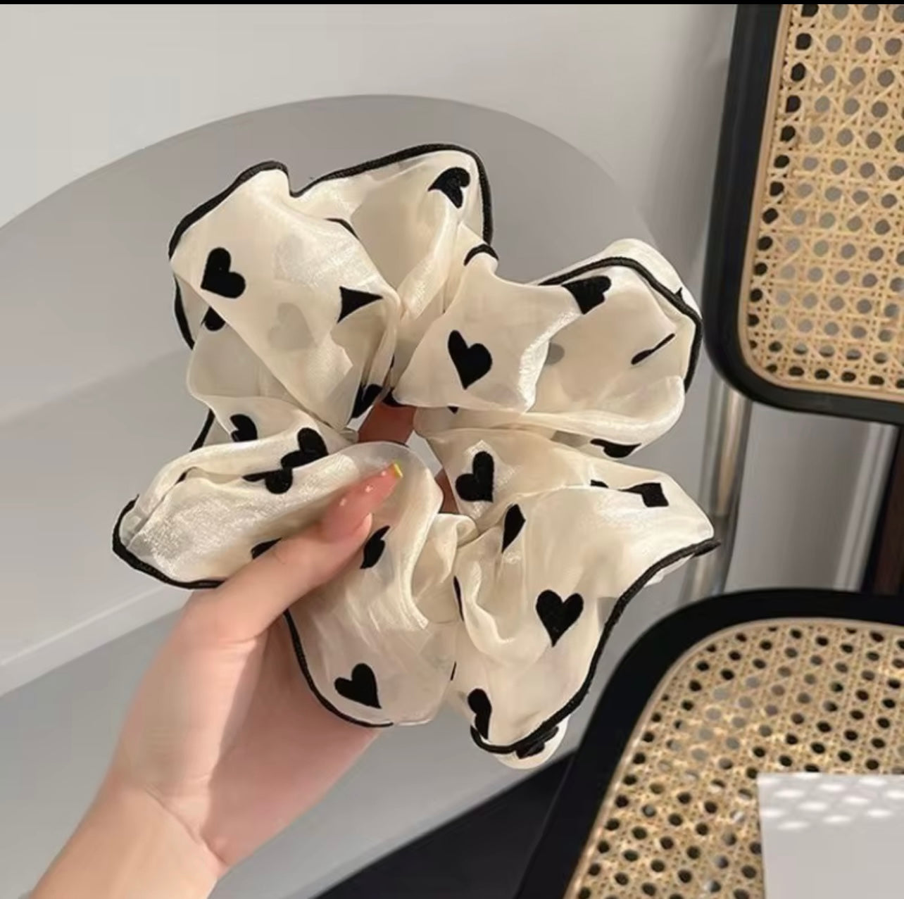 Heart Patterned Scrunchie