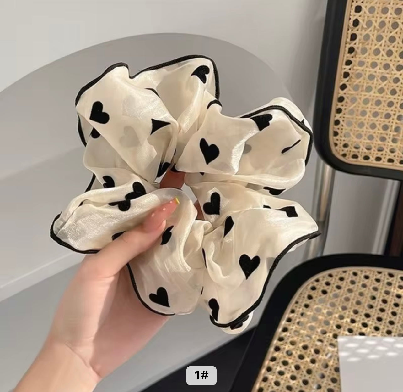 Heart Patterned Scrunchie