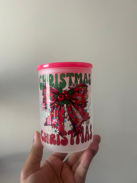 Frosted Christmas Glass Mug