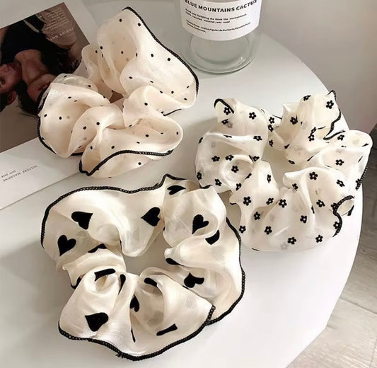 Heart Patterned Scrunchie