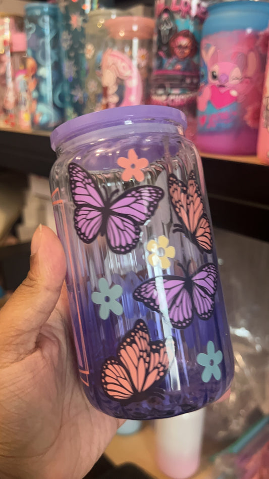 Mama Ribbed Glass Tumbler