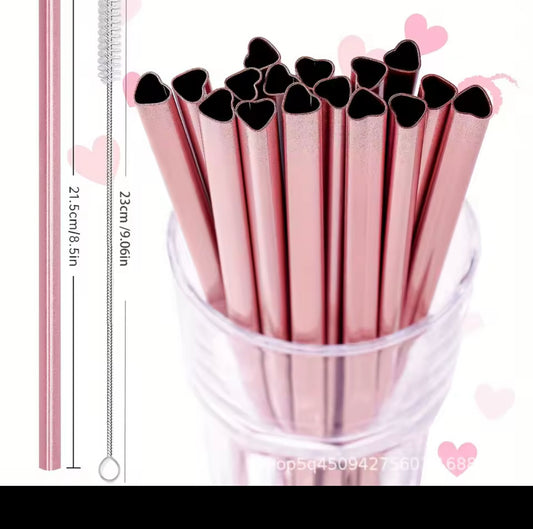 Stainless Steel Heart Shaped Straws