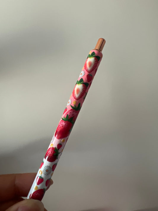 Strawberry Refillable Glitter Pen