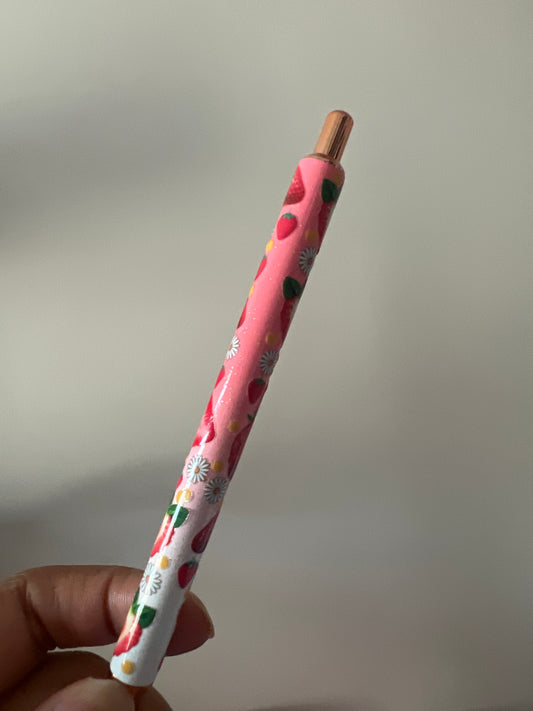 Strawberry Refillable Glitter Pen