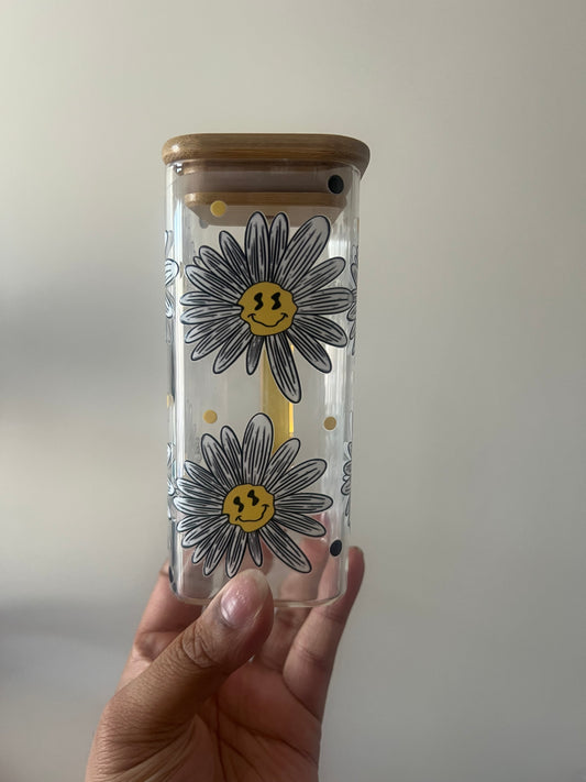 Sunflower Yellow Square Glass