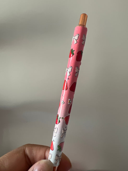 Strawberry Refillable Glitter Pen