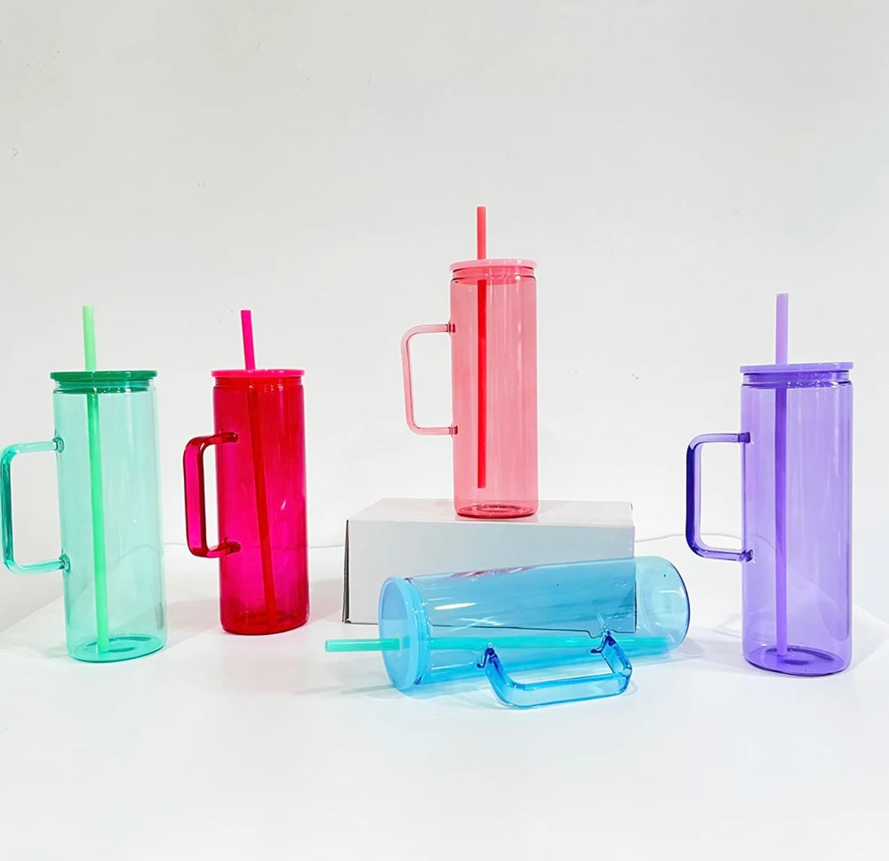 Blank Jelly GLASS Can Tumbler with Handle - 20oz