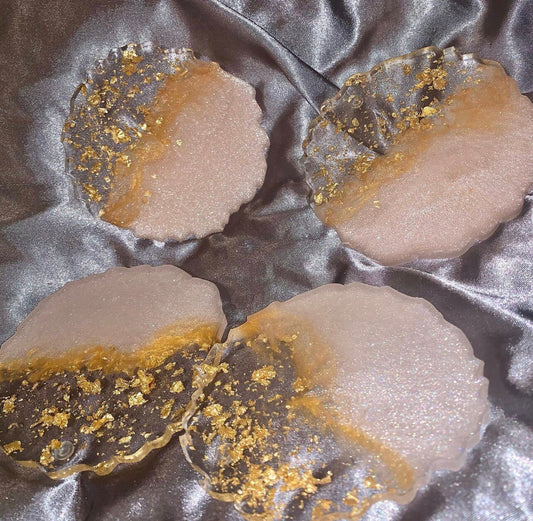 Handmade geode style coasters, ombre design | beautiful | bespoke | personalise | gift | Mother’s Day | house warming | birthday | luxury