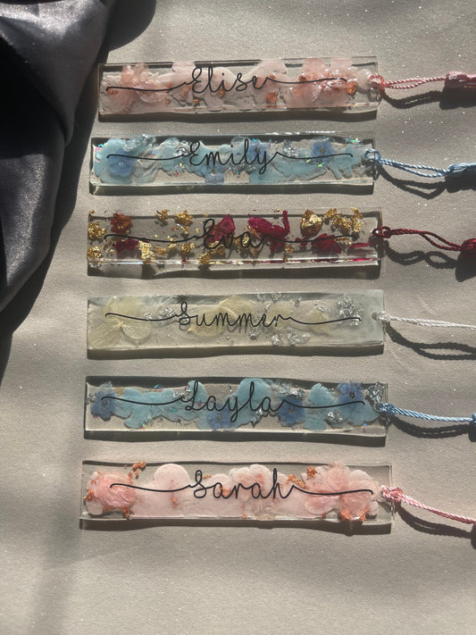Custom Floral bookmark | Name | Personalised | Flowers | Hand made | Gift | Present | Custom | | Reading | Rose Petals | Hydrangea Petals