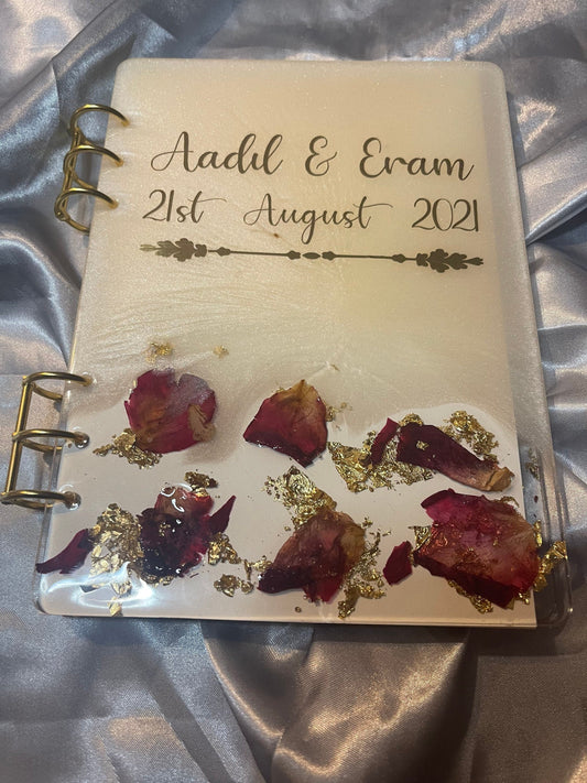 Custom Wedding Guestbook | Nikkah | Scrapbook | Marriage | Bride | Groom | Resin | Name | Couple | Gift | Personalised | Journal
