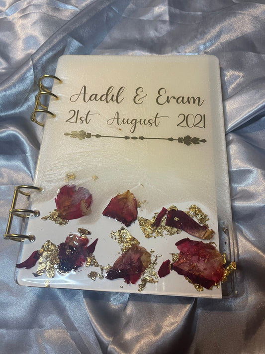 Custom Wedding Guestbook | Nikkah | Scrapbook | Marriage | Bride | Groom | Resin | Name | Couple | Gift | Personalised | Journal