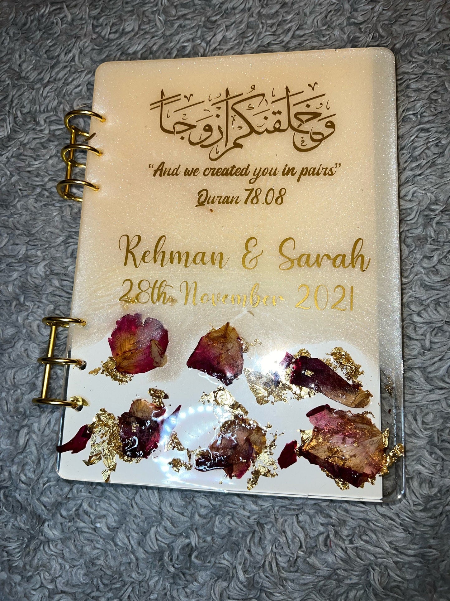 Custom Wedding Guestbook | Nikkah | Scrapbook | Marriage | Bride | Groom | Resin | Name | Couple | Gift | Personalised | Journal