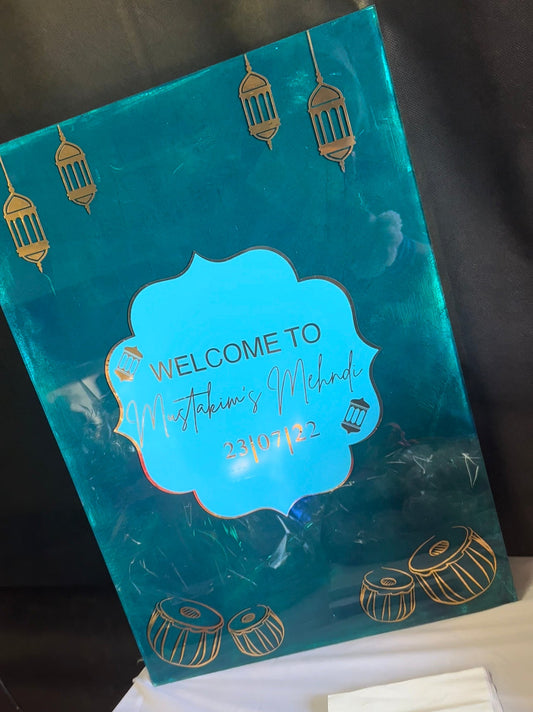 Acrylic Welcome Sign | Mendhi | Henna Party | Wedding