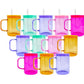 Blank Jelly Glass Mugs with Acrylic Lids - 17oz