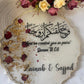 Large Round custom resin ring plate with two ring holders | Nikkah | Wedding | Personalise | Gift | Bespoke | Luxury | Home | Vanity Tray